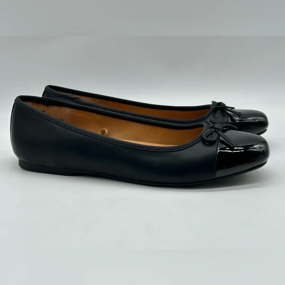 Moxy Black Vegan Ballet Flats Bow Detail | Women’s Size 7.5 | New With Box
